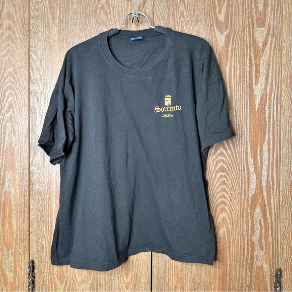 Sorrento Italia Shirt Italy Souvenir Tee Black Graphic Top Cotton Italian Made - Picture 1 of 7